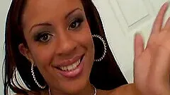 Beautiful ebony girl Vanessa Cruz opens legs for a white cock