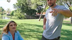 Blonde stranger Andie Anderson gets seduced and fucked on the car