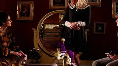 Anna De Ville wearing nylon stockings moans during rough sex