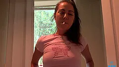 Brunette college chick enjoys while being fingered - Lily Adams