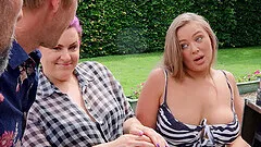 Rough MMF threesome with a stunning blonde - Rebecca More