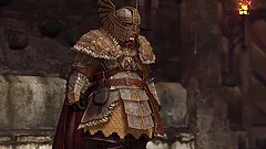 Dwarf knight plays with a sexy young princess slave in the medieval castle