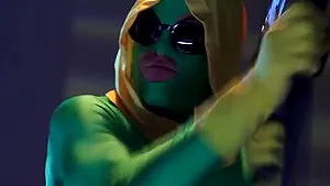 Hardcore fucking on the table with hot Eva Karera in latex uniform