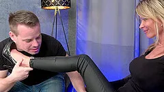 Rough gangbang with a blonde darling & her lovers - Bimbo Barbi