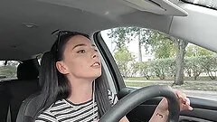 Gianna Ivy moans while getting fucked in the back of a car