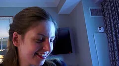 Stella Cox moans during rough MMF threesome on the bed