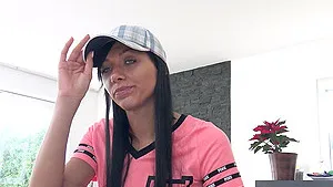 Passionate fucking in the living room with skinny Adella Sabelle