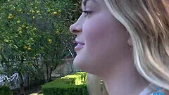 Lindsay Lee moans while being fingered outdoors on the beach