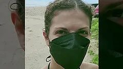 Homemade video of a brunette girlfriend giving a blowjob