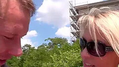 Outdoor dicking with a horny blonde darling - Julia Pink