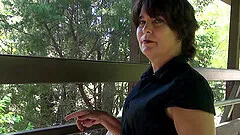 Carrie M. moans while pleasuring her wet dripping love tube