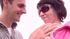 Vanessa Voxx sucking her boyfriend's cock outdoors in public