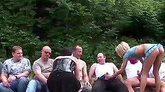 Skinny german teen and her chubby girlfriend extreme rough big cock fucked at our swinger club party fuck orgy