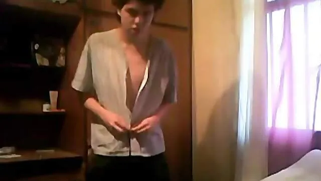 Twink striptease leads to masturbating his dick