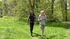 Outdoor dicking in the forest with blonde Swany and her man