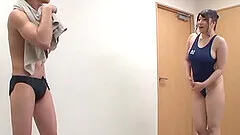 Chitose Saegusa enjoys while getting fucked in the locker room
