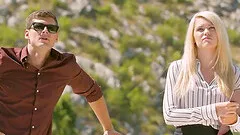 Rough outdoor fucking by the pool with blonde Izzy Delphine