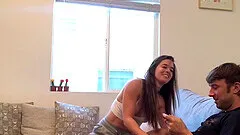 Rough quickie with balls deep face fucking for slutty Abbie Maley