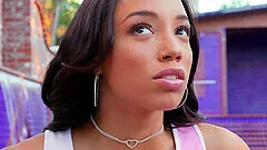 Alexis Tae enjoys while sucking a big black cock before riding it