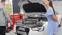 Rough gangbang in the garage with hot ass Lady Gang - HD