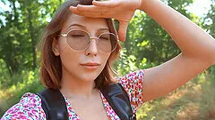 Hardcore outdoor fucking with brunette JuliAlexxx and her man