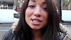 Brunette girlfriend enjoys while flashing her body in public