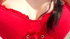 Homemade video of a busty brunette babe getting fucked by her man