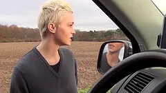 Mila Milan moans while getting slammed hard in the back of a car