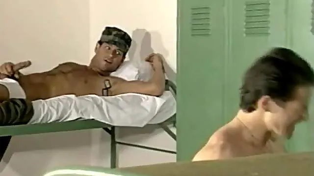 Hot military guys gay anal threesome
