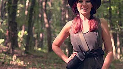 Naked scout in the forest. Jeny Smith and her erotic adventures