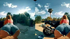 Busty blonde Sarah Jessie's naughty car wash