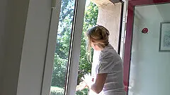 Outdoor fucking with blonde Louise Du Lac and her neighbor