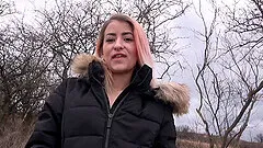 Horny chick sucking her boyfriend's dick in the car - Valeri Luna