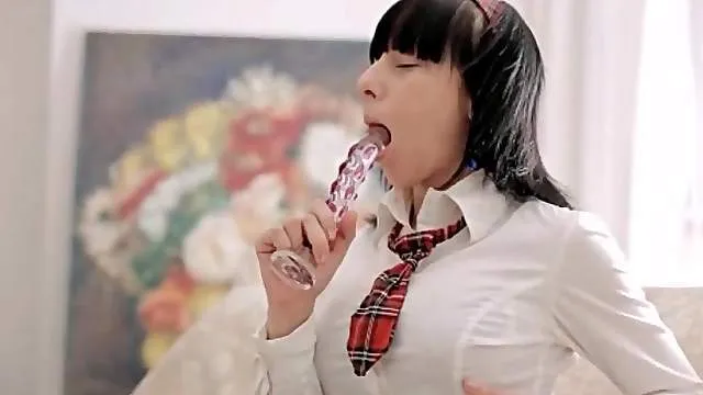 Schoolgirl caught masturbating by two jocks