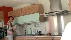 Outdoor MMF threesome with Melissa Milan wearing stockings