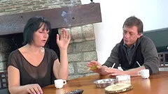 Rough MMF threesome on the sofa with good looking Lucie Luke