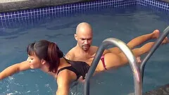 TS Gabrielly Ferraz Pounds Her Swimming Instructor and Gets Fucked Too