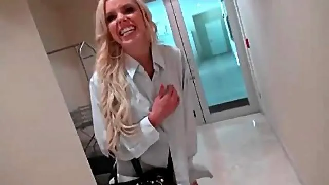 Bimbo shows up at his place for a hot striptease