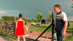 German amateur teen with small tits try outdoor sex