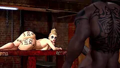 Blonde anal whore can't get enough black cock up her big booty hole