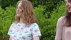 Outdoor lesbian pussy licking with hot Alice Kingsly & Flicka Luchik