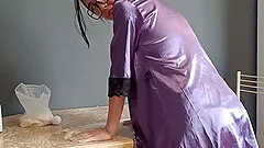 She was feeling quite horny, so she let me eat her before her son returned