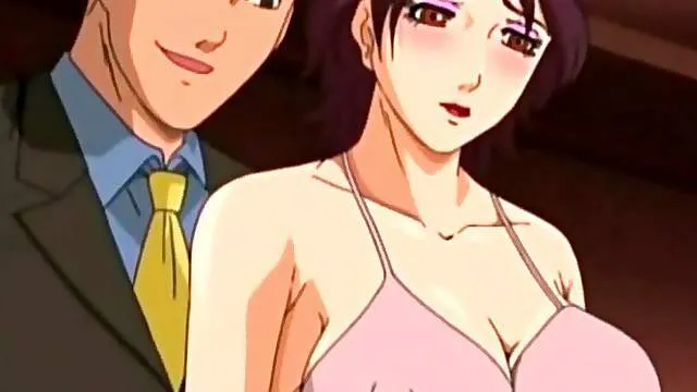 Business men fuck a busty anime prostitute