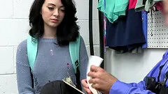 Rough fucking in the office with stunning shoplifter Corra Cox