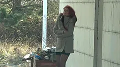 Irresistible redhead Gia takes money to be fucked in the car