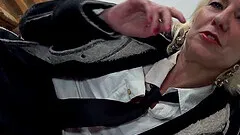 Slutty granny Charly Sparks loves making porn videos at home