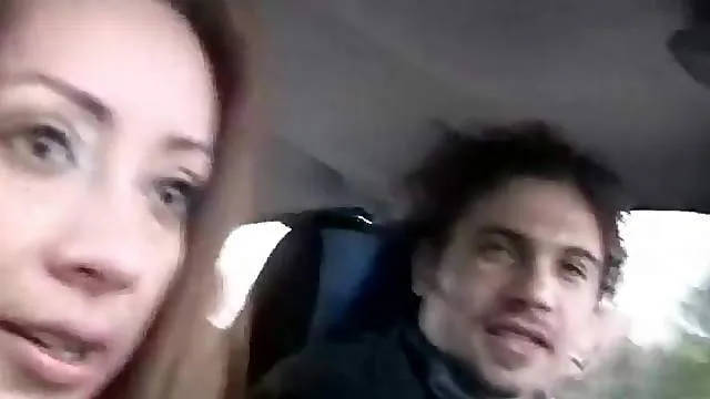 Sexy POV blowjob in the car from his girl