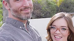 Kinky girlfriend Katie Kush with glasses gets fucked balls deep