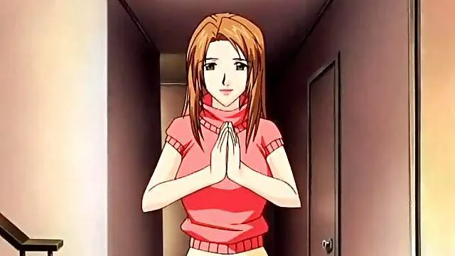 Big tits hentai girl in sweater seduces him