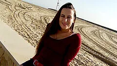 Fit brunette Mia Melone takes off her panties to have hardcore sex